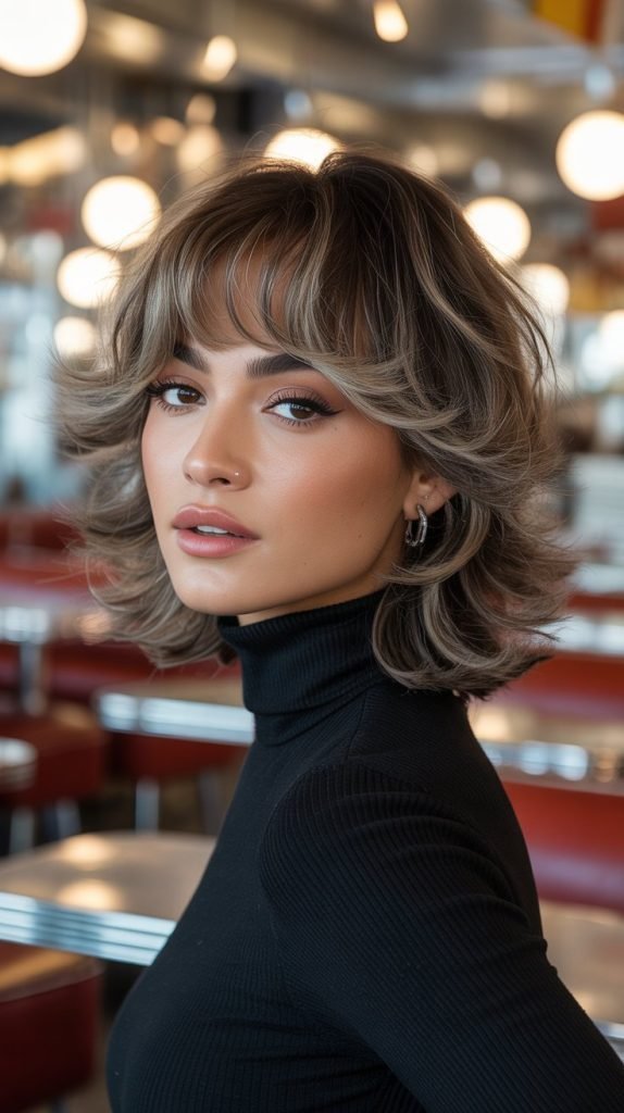 Layered Shag with Curtain Bangs