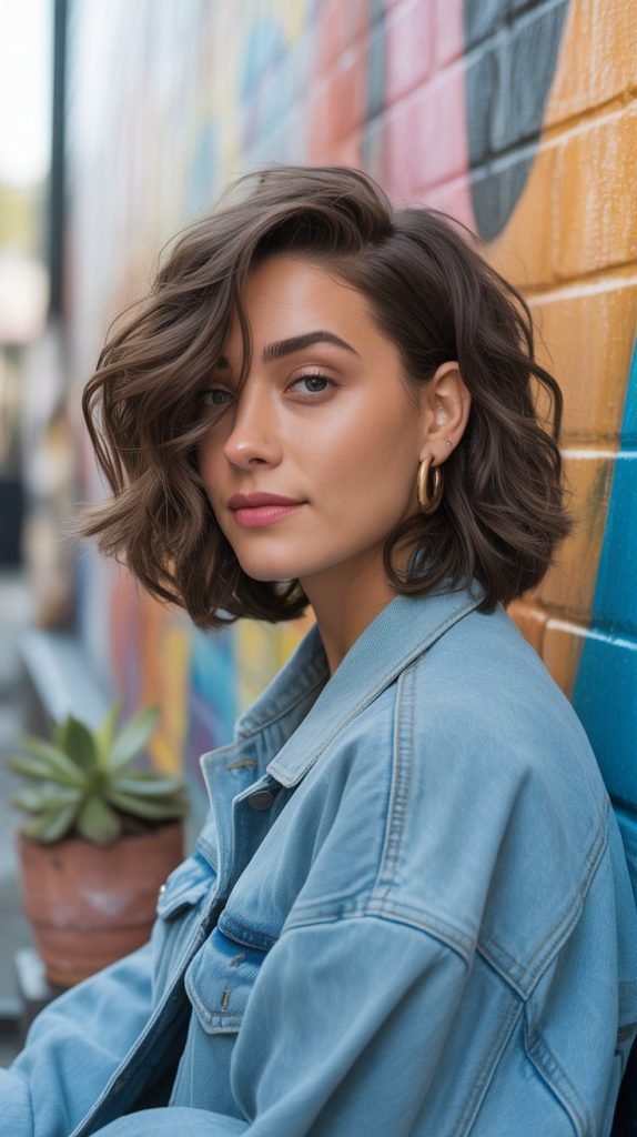 Textured Medium Shag for Thick Hair