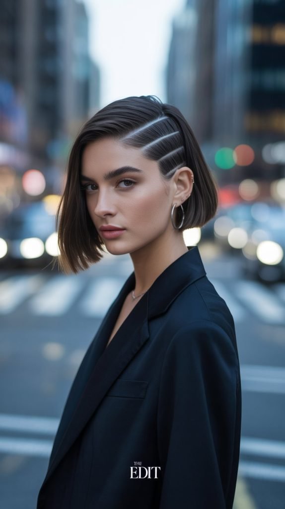  Angled Bob with Side Part