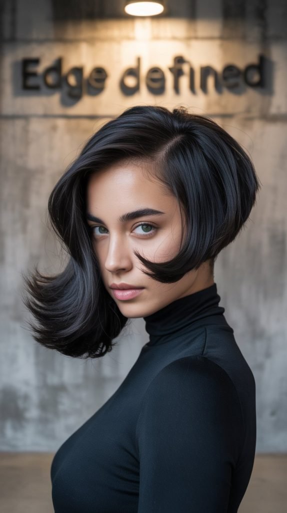 Asymmetrical Long Stacked Inverted Bob