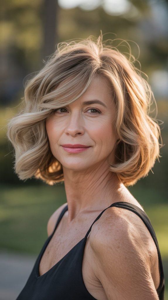 Long Side Bangs with Textured Lob