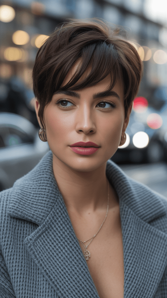 Pixie with Long Bangs