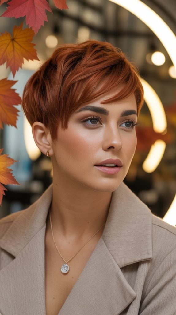 Burnt Copper Pixie Cuts