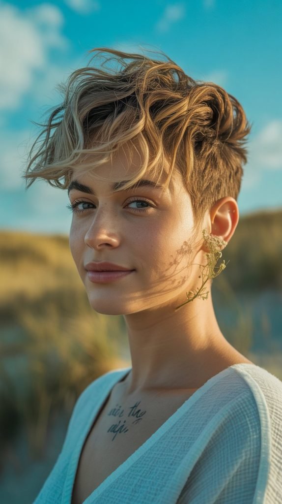 Messy Wavy Pixie Cut