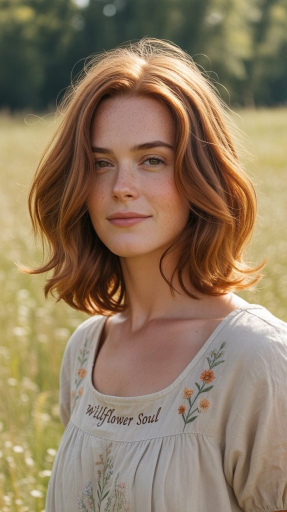 Medium Flowing Layers for Thick Hair