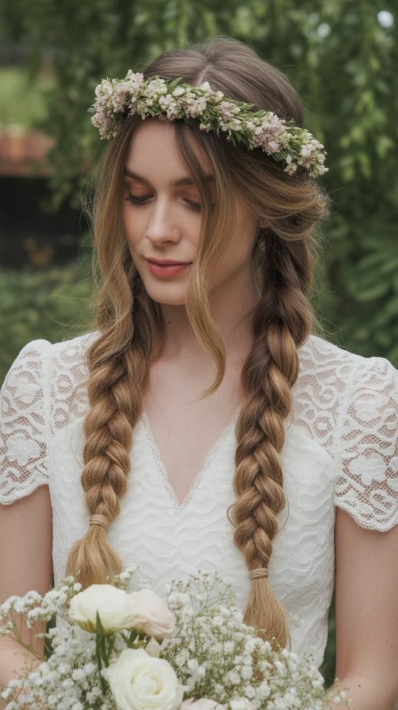 Twin Braids into Low Bun