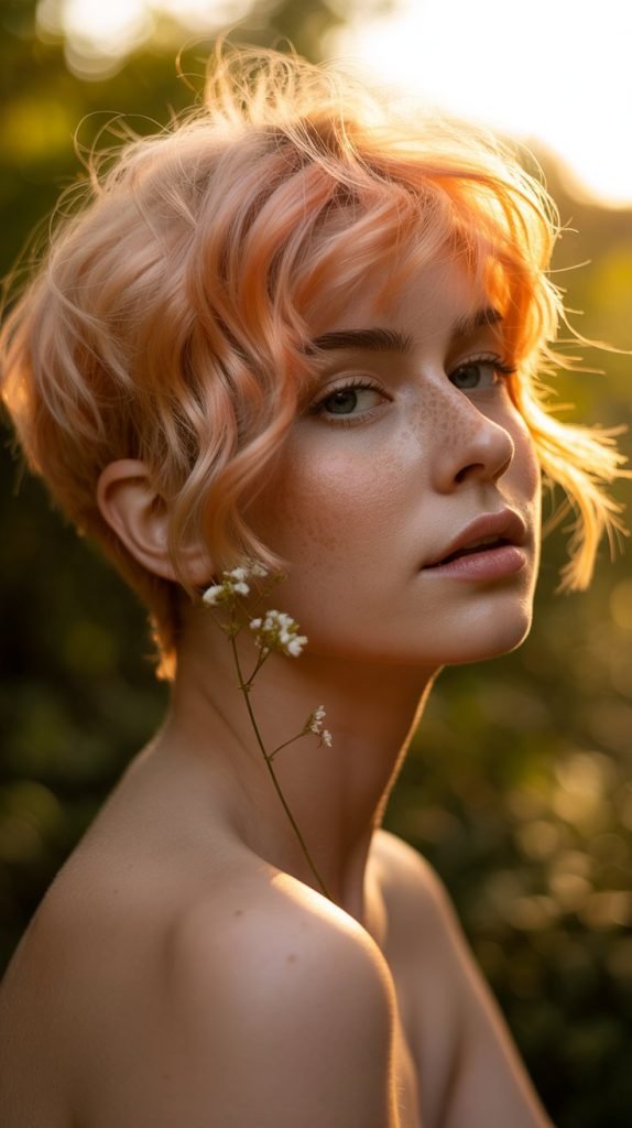 Sunset Blonde Wavy Pixie