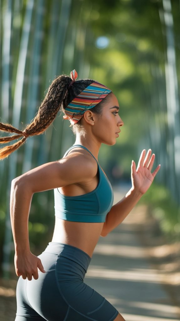  Braided Bandana Ponytail Updo