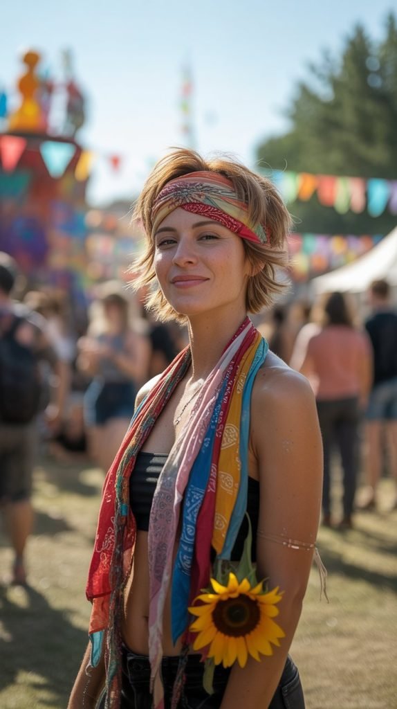 Layered Multi-Color Bandana Style
