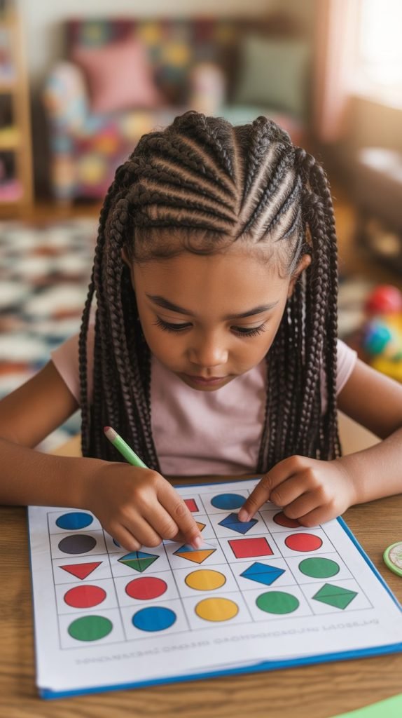 Zigzag Side Part Braids
