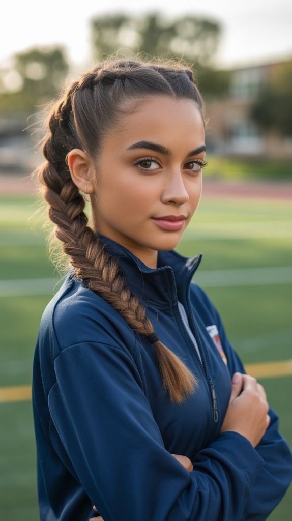 Side Dutch Braid Ponytail