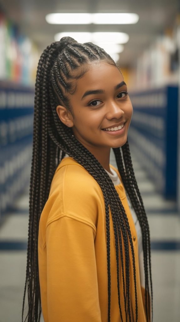  Layered Ponytail Box Braids