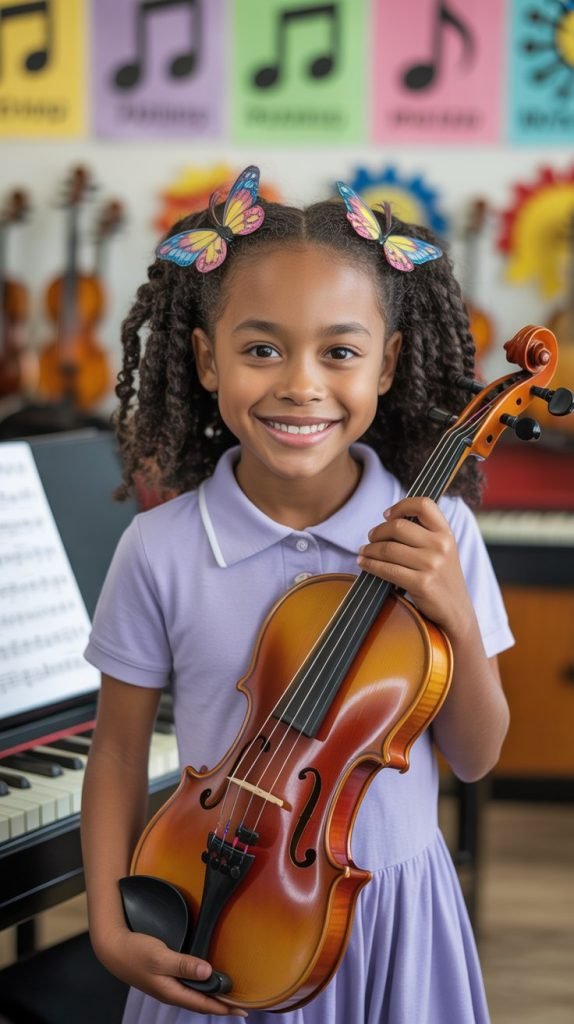 Curly Half-Up with Decorative Clips