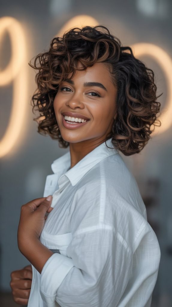 Layered Curly Crop with Movement