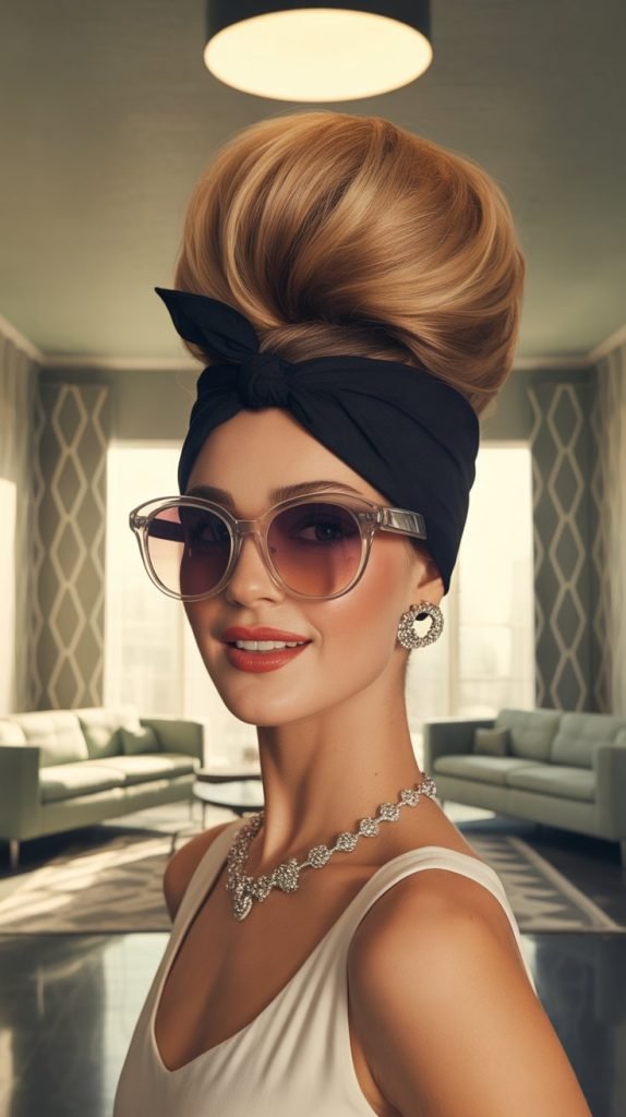 . Retro Beehive with Bandana Band