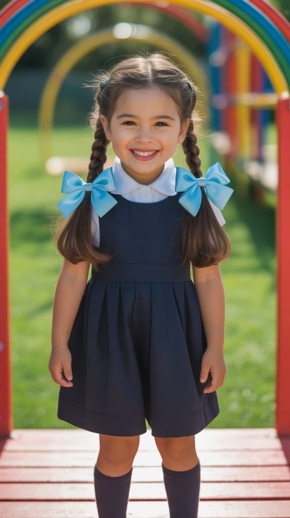 Rope Braid Pigtails with Bows