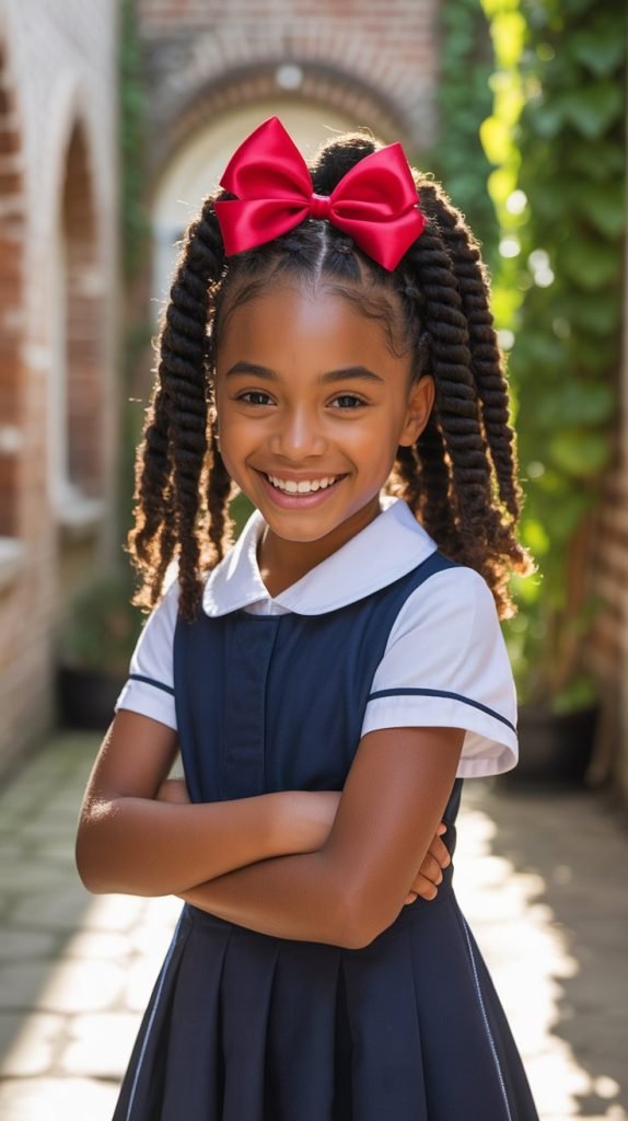 Chunky Twist Ponytail with Bow