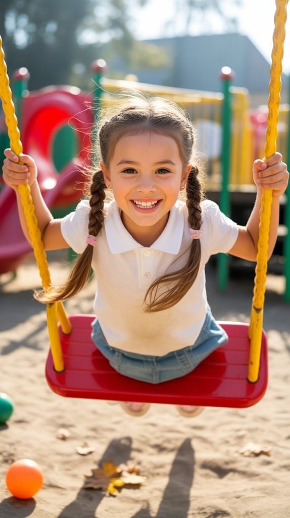 Dutch Braid Pigtails for Playground Safety