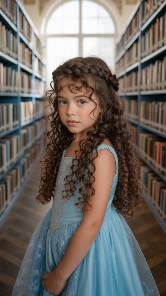 Braided Crown with Loose Curls