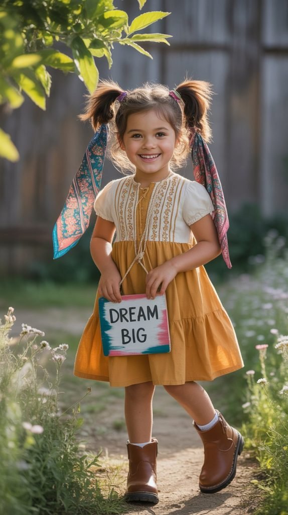 Twisted Pigtails with Hair Scarves