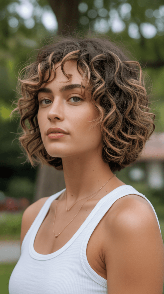 Curly Shag French Bob Hybrid