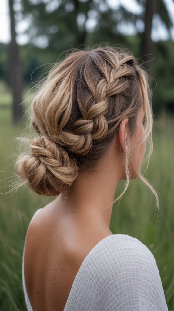 Braided Messy Low Bun