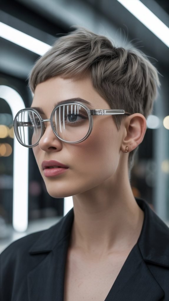 Modern Geometric Pixie with Architectural Frames