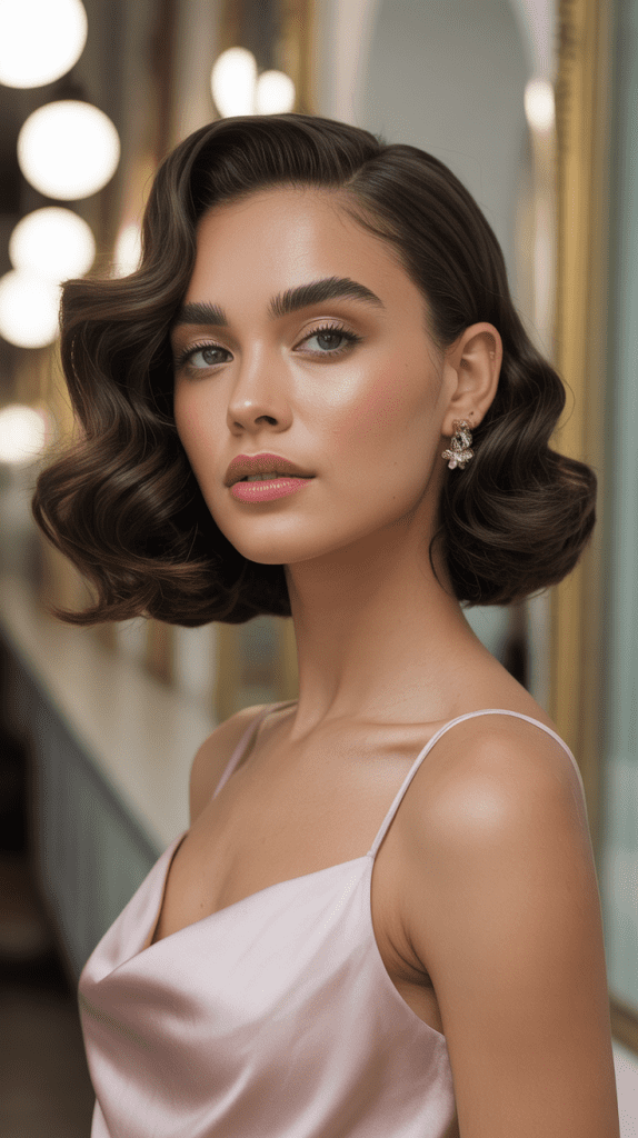 Sleek French Bob with Defined Curls