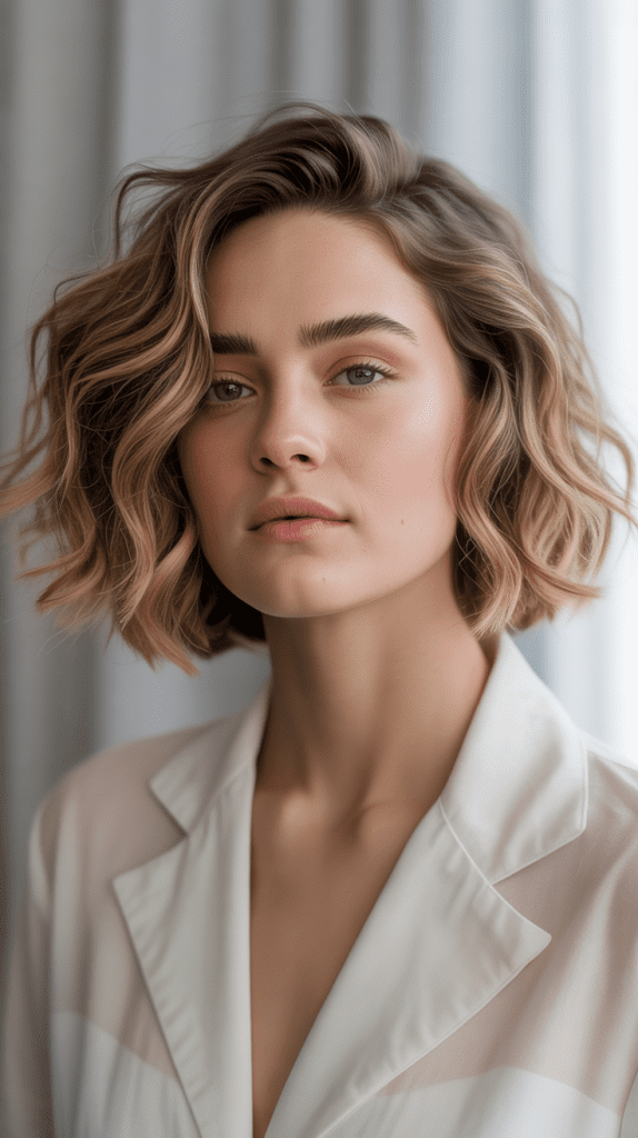 Soft Wavy Bob with Rounded Edges
