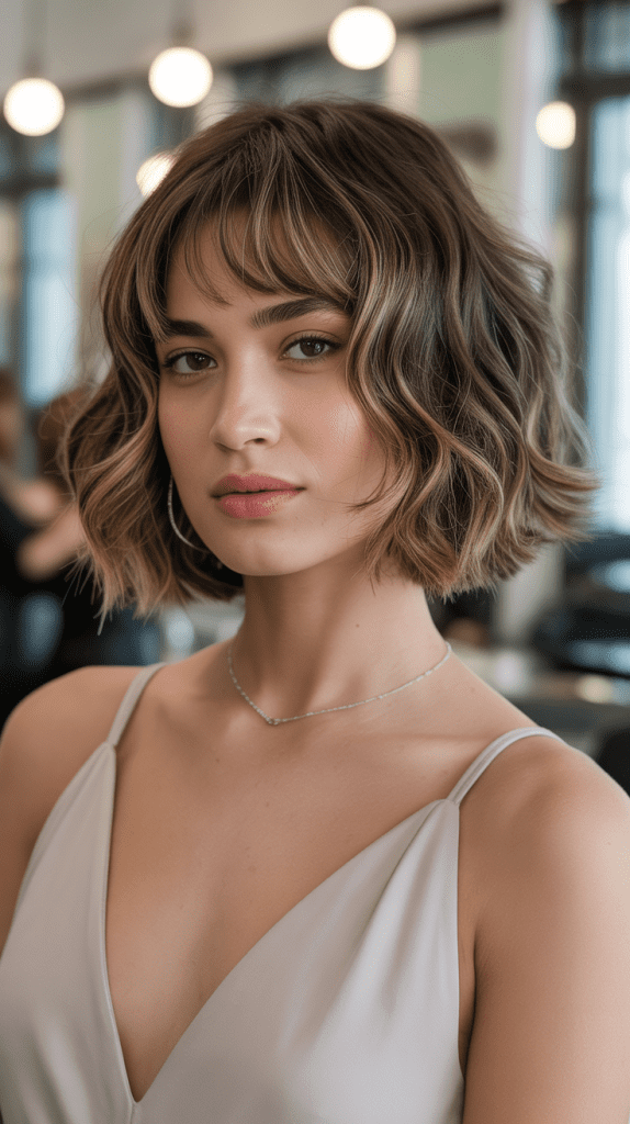 Wavy Bob with Graduated Bangs