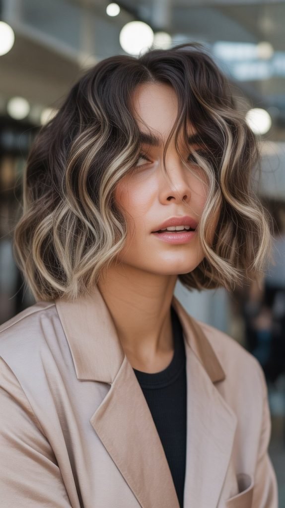 Wavy Bob with Peek-a-Boo Highlights