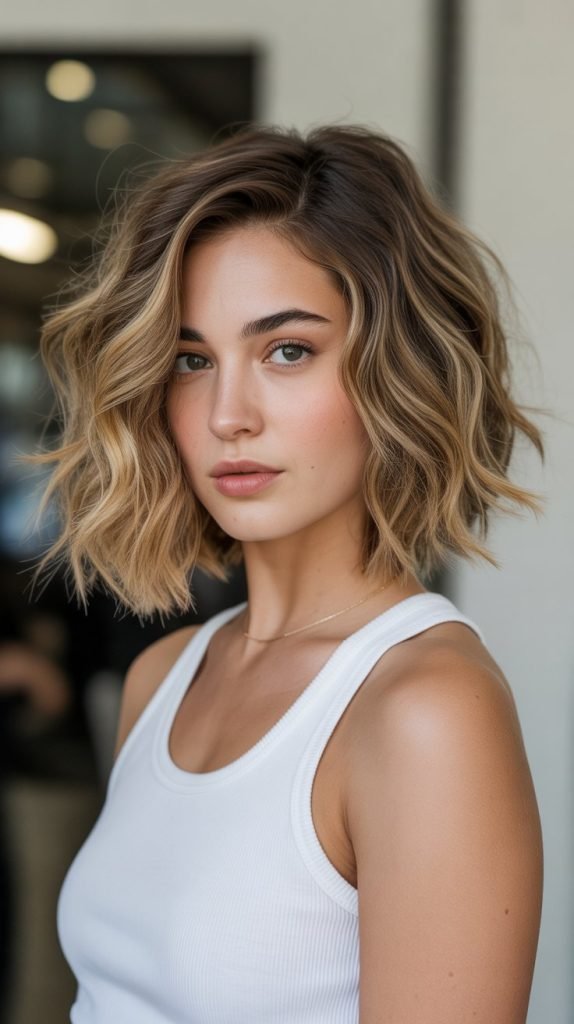 Wavy Bob with Face-Framing Pieces