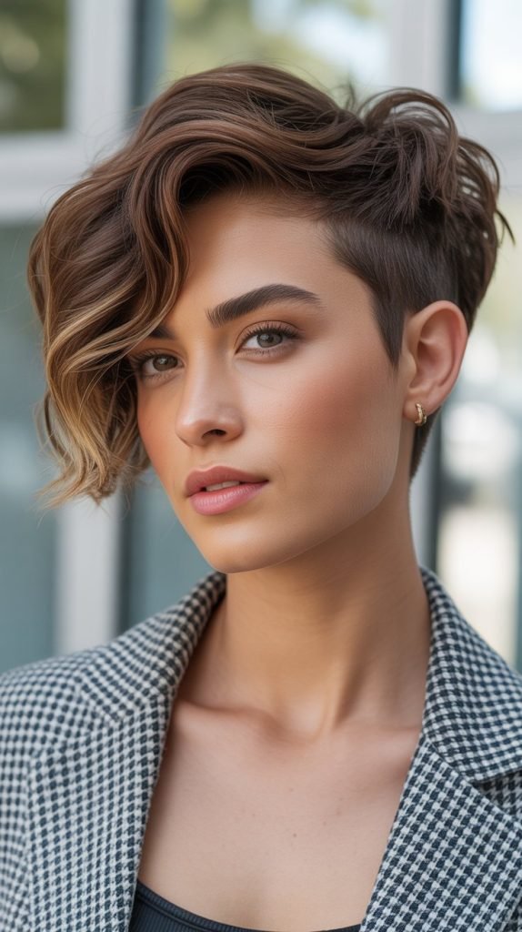 Wavy Pixie Cut with Longer Top Section
