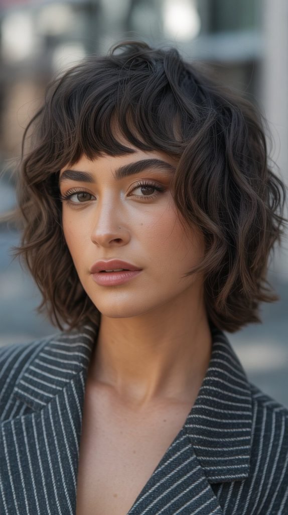 Wavy Shag with Micro Bangs