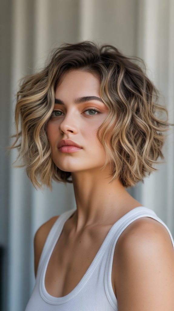 Wolf Cut Wavy Bob