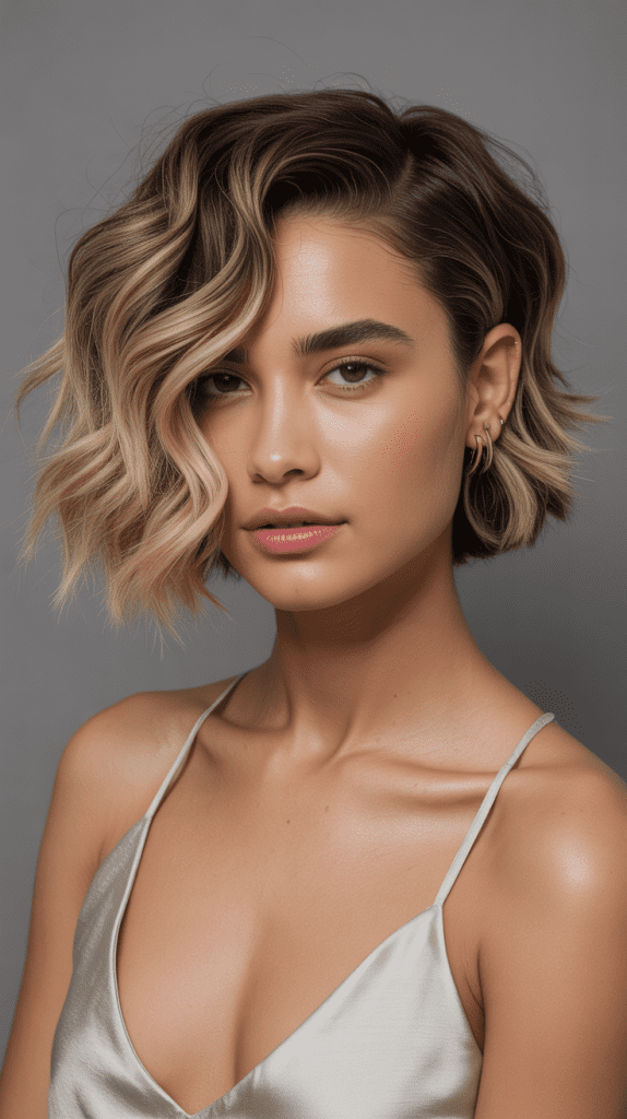 Asymmetrical Wavy Bob