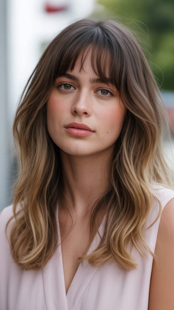 Curtain Bangs with Medium Hair