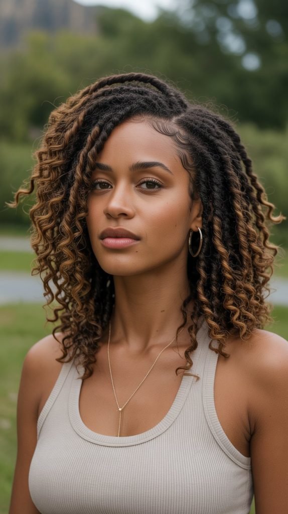 Faux Locs with Curly Ends