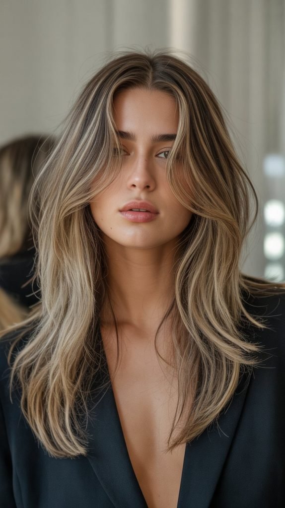 Long Hair with Curtain Layers