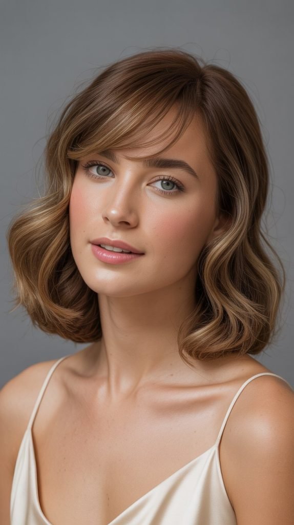Side-Swept Bangs with Medium Length