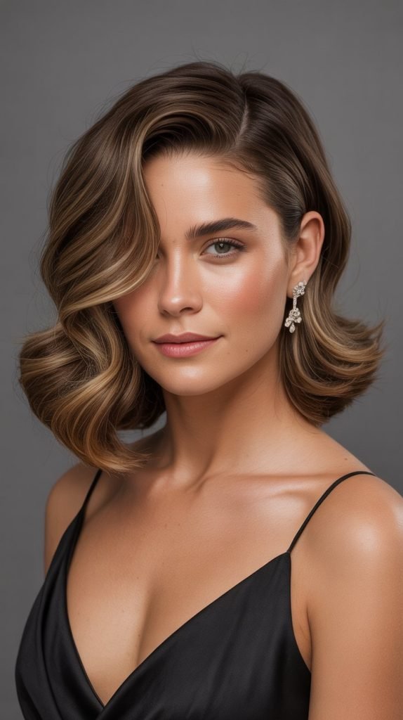 Side-Parted Medium Cut