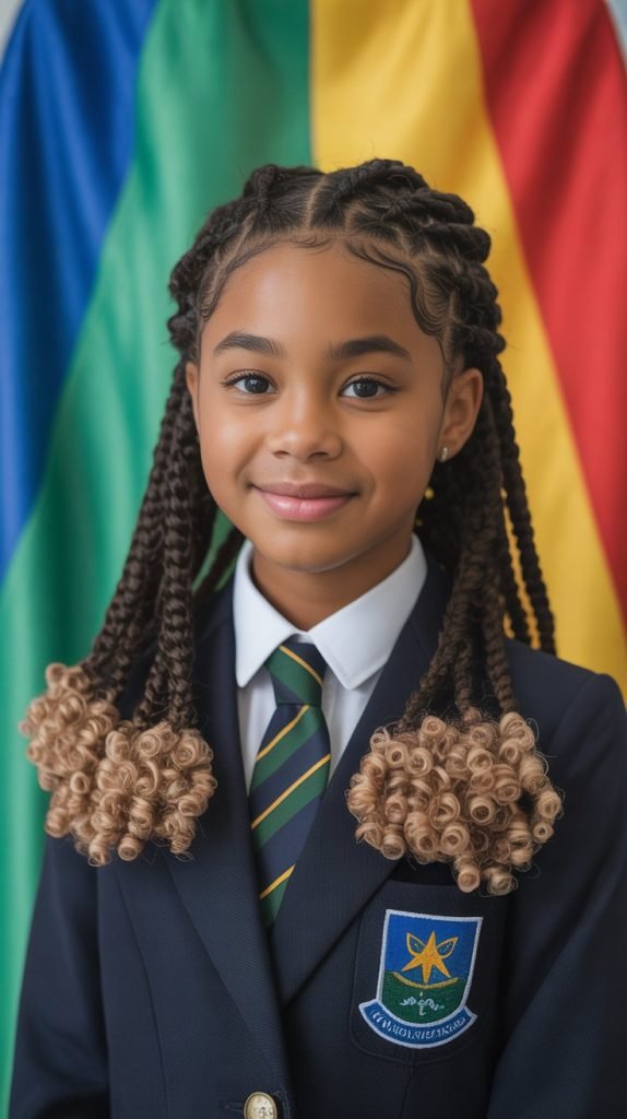Goddess Braids with Curly Ends