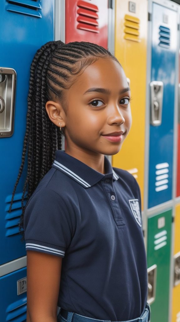 Cornrows Leading to a Side Ponytail