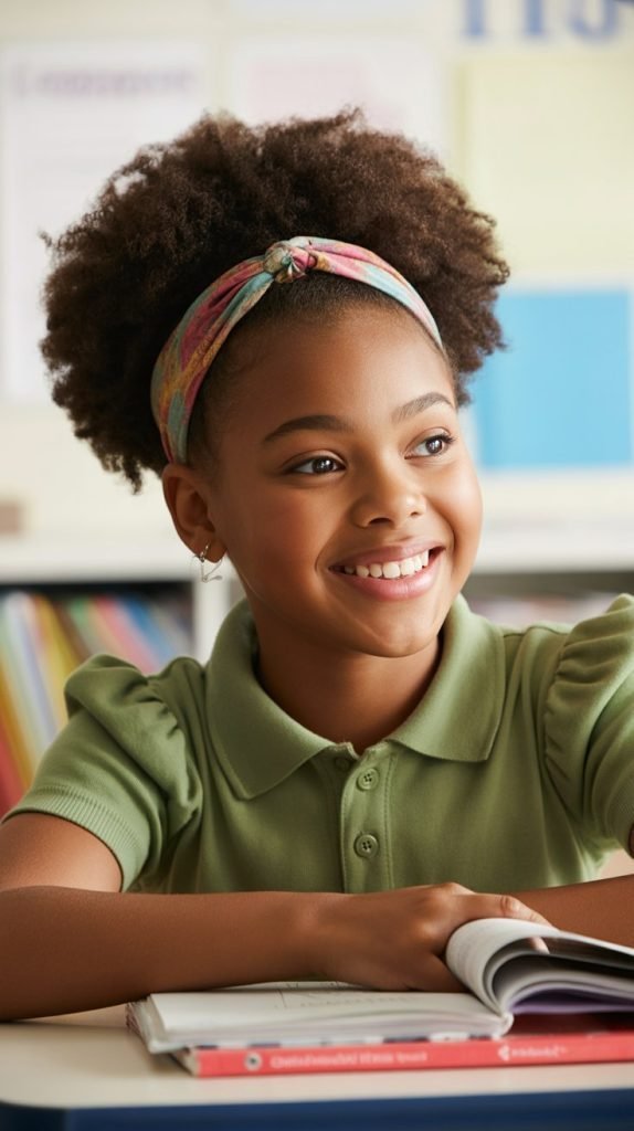 Natural Hair Puff with Decorative Headband