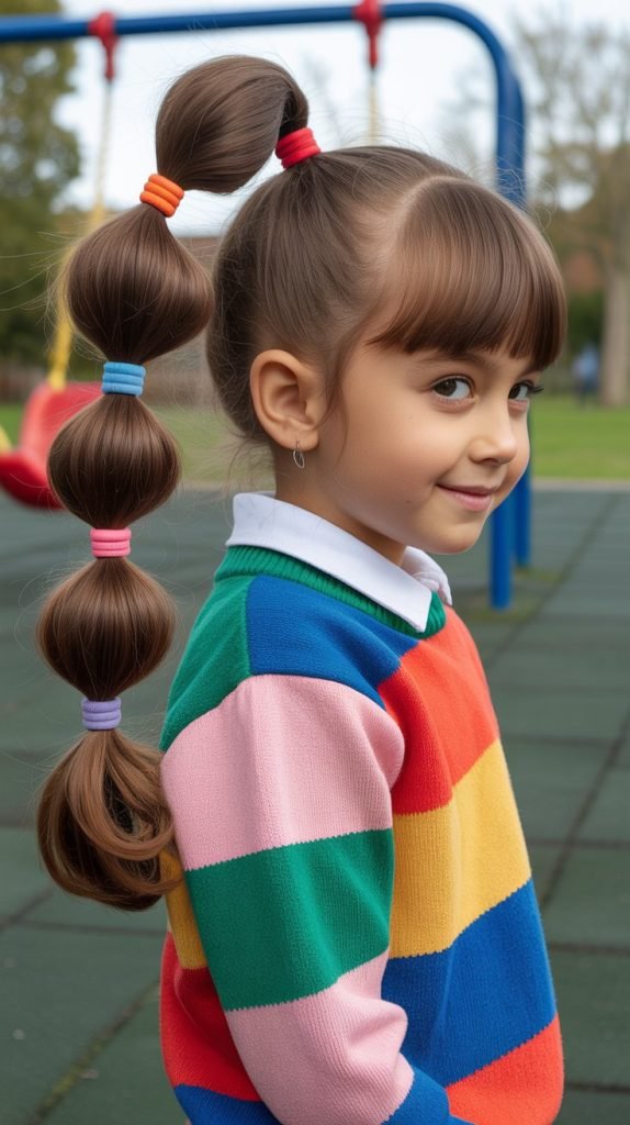 Bubble Ponytail with Multiple Elastics