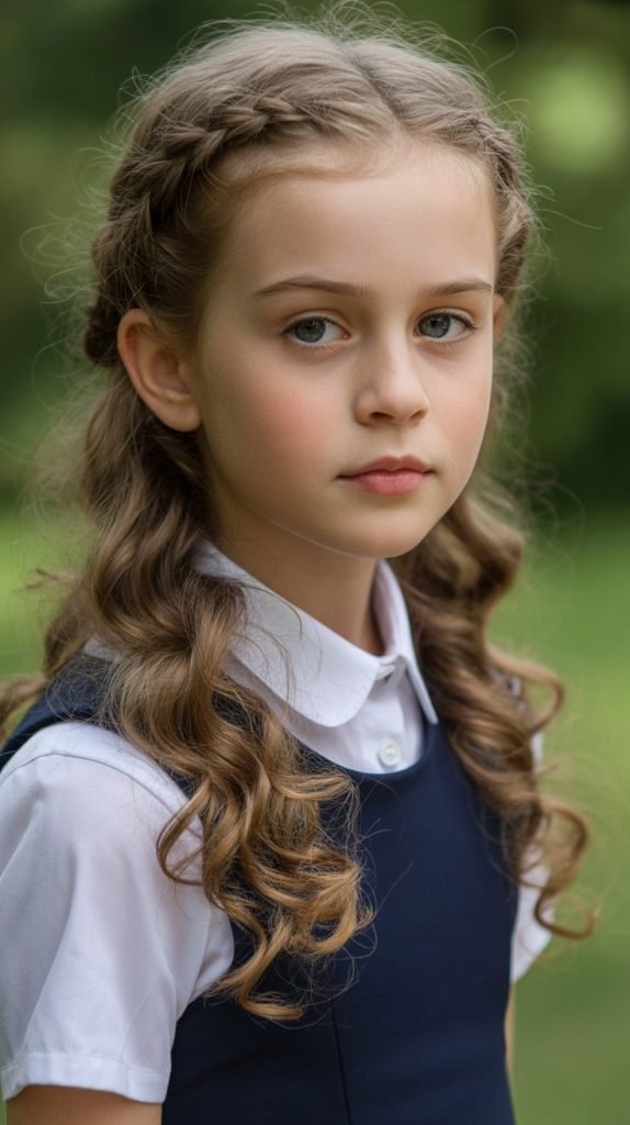 Waterfall Braid with Natural Curls