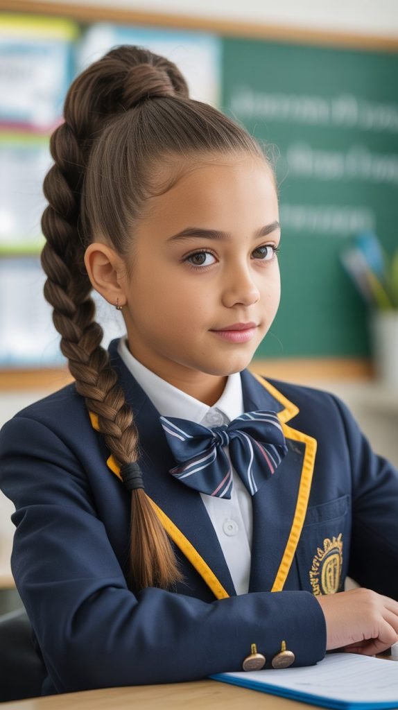 High Ponytail with Braided Wrap