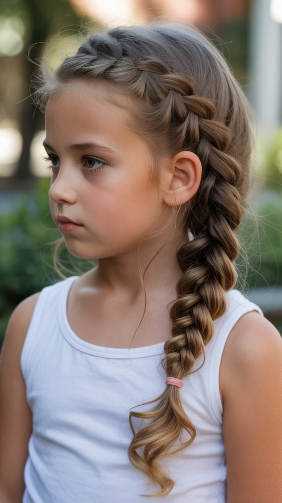 Waterfall Braid with Curled Ends