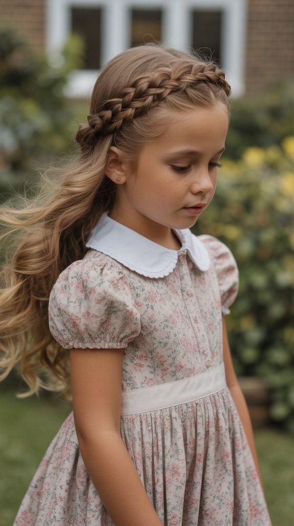 French Braid Crown with Loose Hair