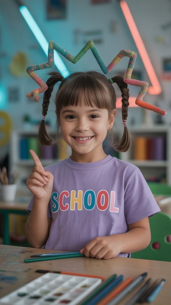 Zigzag Part with Pigtails